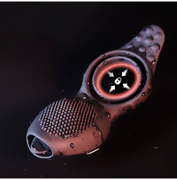 Secwell - Tongue Licking Cock Ring (Wireless Remote - Chargeable)